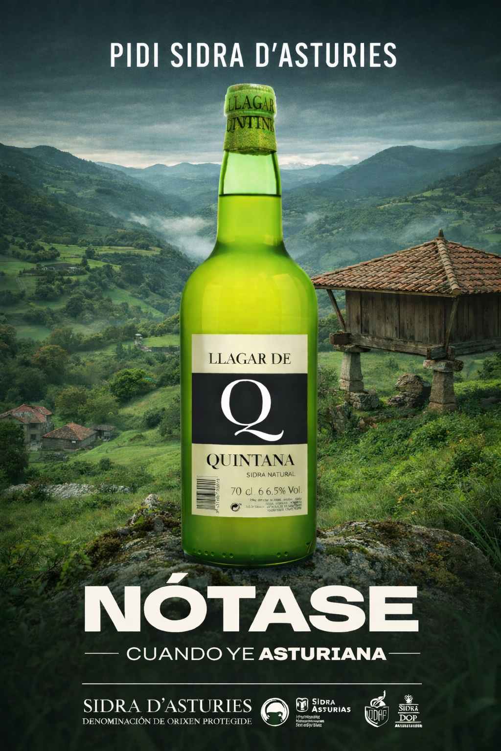 Sidra asturiana en sidrería de Gijón - Quintana